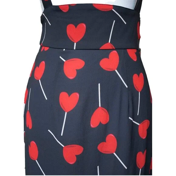 Unique Vintage Black and Red Pencil Skirt - Picture 8 of 15